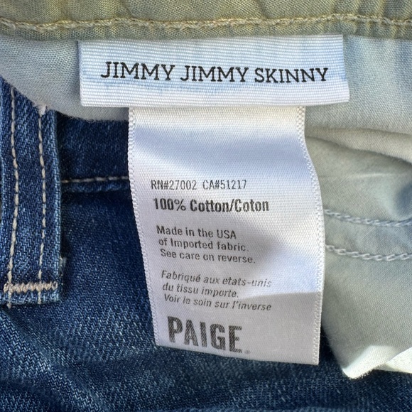 PAIGE‎ Jimmy Jimmy Distressed Skinny Jeans, Women’s Size 30. Inseam 30”. - Picture 2 of 6